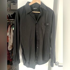 Dolce & Gabbana black button down men’s shirt, size 17/43